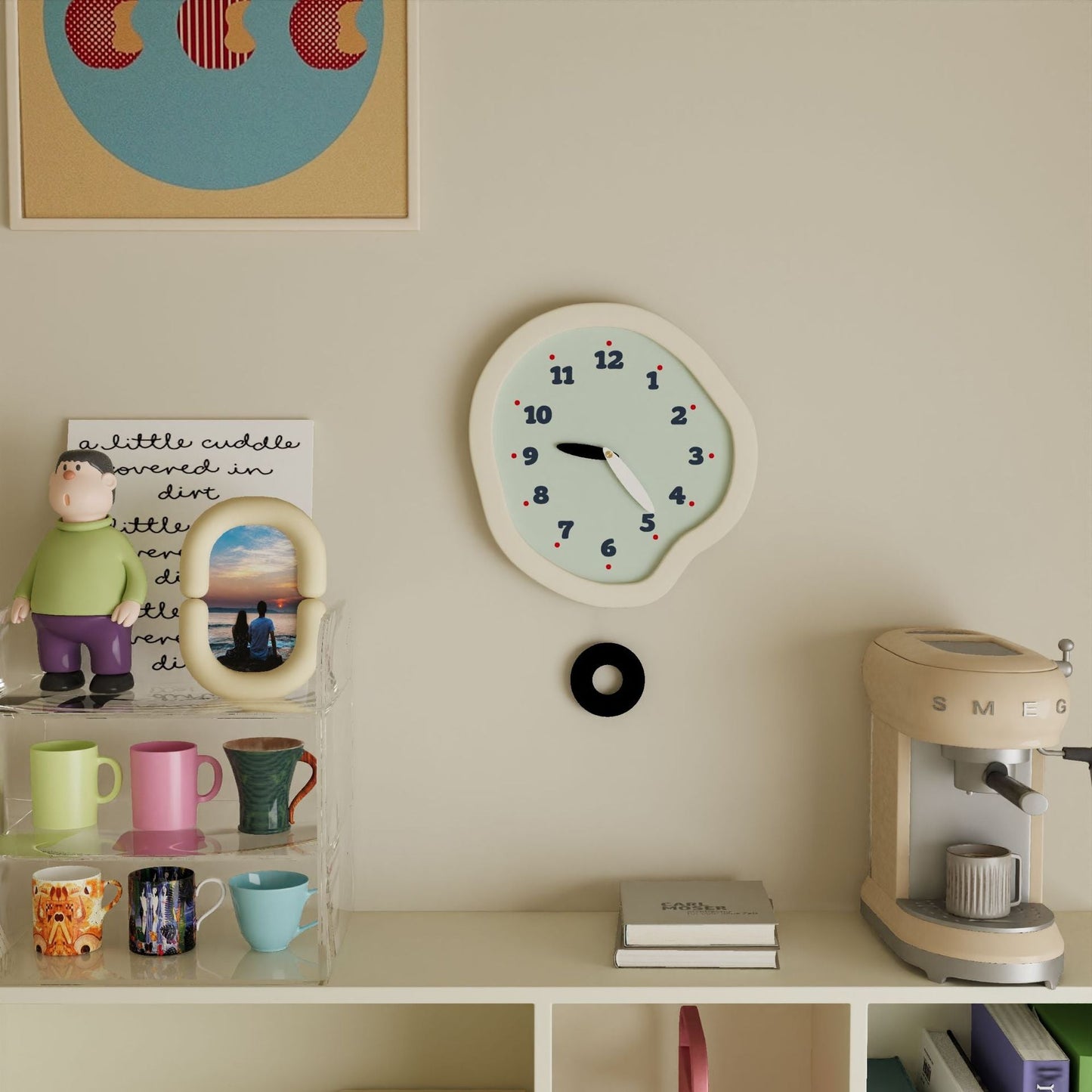 Irregulär geformte Pendel Wanduhr-Deco Clock