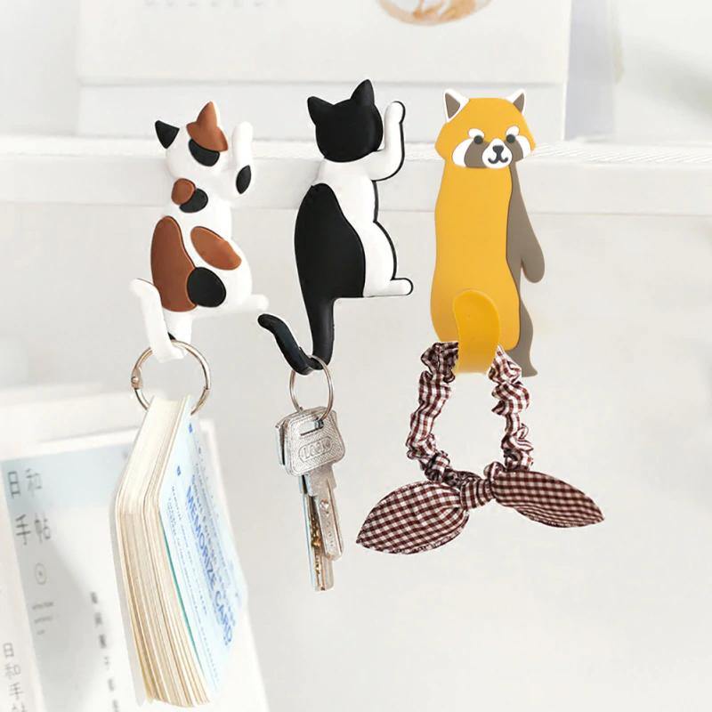 Frendorf | HookyPets Klebehaken im Tierdesign | Vielseitige Wand- & Kühlschrankhaken | Praktisch & Dekorativ