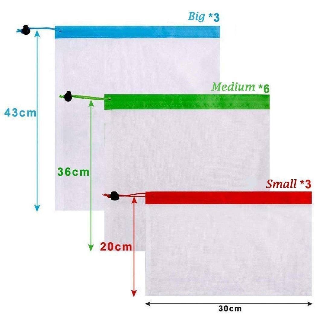 Frendorf | Ökologische und wiederverwendbare tragbare Tasche, 12 Stück