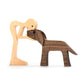 Frendorf | Haustierliebhaber Geschenke Holzskulptur Familie & Welpe Holzhandwerk Tischornamente