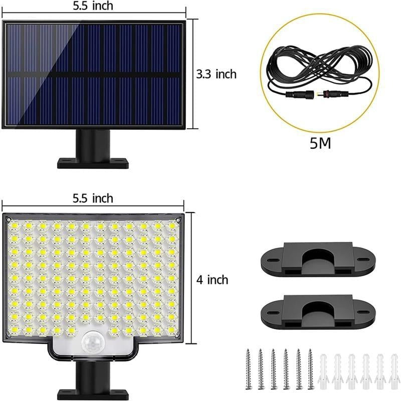 Frendorf | 106 LED Solar Außenleuchte mit Bewegungsmelder