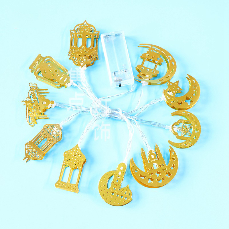 Frendorf | Bunte LED Lichterkette – Dekorative Lichter mit Mond- und Laternenmotiven für Wohnung und Garten