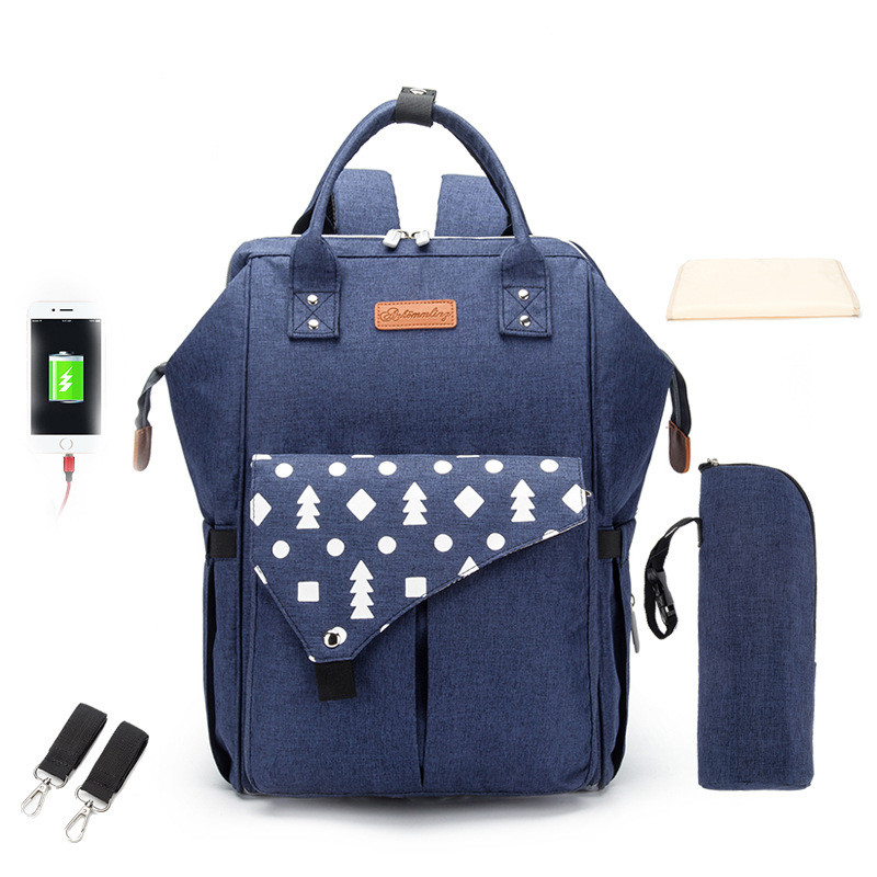 Frendorf | Baby Wickelrucksack mit USB-Anschluss – Multifunktionaler Rucksack für Eltern