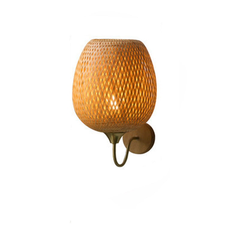 Frendorf | BambuLux Handgewebte Wandlampe | Moderner Bambus-Lampenschirm | 1-flammig | Umweltfreundliche Beleuchtung