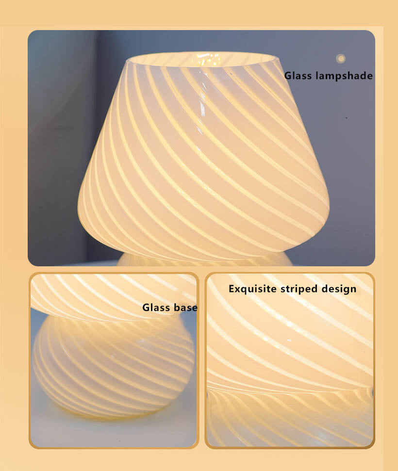 Kreative Glas-Pilz 1-Licht LED Nachtlicht Tischlampe