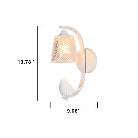 Frendorf | Avioria Wandlampe mit Glasschirm & Deko-Vogel | Modernes Design | Stimmungsvolles Licht für Zuhause