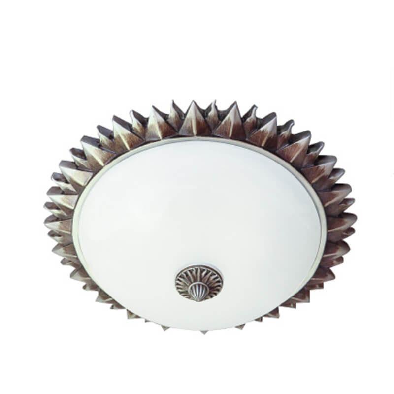 Frendorf | SolaraBowl Deckenleuchte | Vintage Glasschirm im Sonnen-Design | 1/3-Licht Flush-Mount Lampe | Elegante Beleuchtung