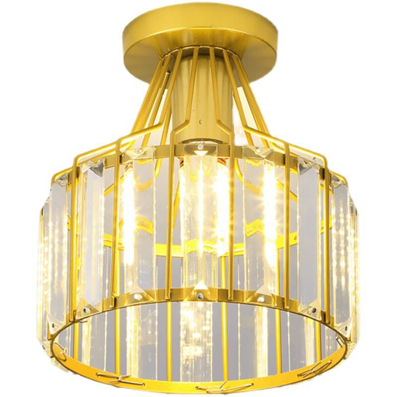 Frendorf | LustraVive Kristall-Deckenleuchte | Modernes Kuppeldesign | 1-Licht Semi-Flush Mount | Zeitlose Eleganz für Ihr Zuhause