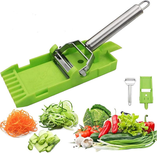 Frendorf | 2-in-1 Gemüseschneider & -slicer, Multi-Doppelmesser-Schäler