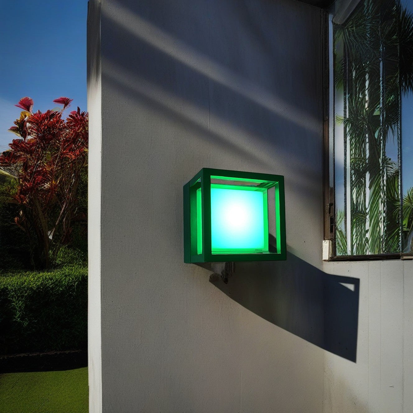 Frendorf | LumenSquare Waterproof LED Außenwandleuchte | Zeitloses Aluminium-Acryl Design | Garten- und Terrassenbeleuchtung