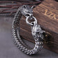 Frendorf | Viking Edelstahl Doppelwolfkopf Fenrir Armband