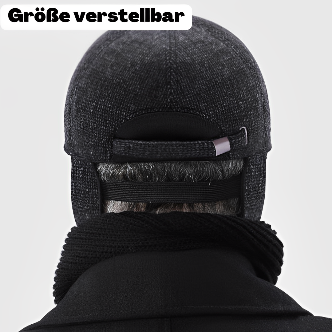 Frendorf Winter Baseball Cap | Warme Herren-Mütze mit einklappbaren Ohrenschützern (Verstellbar 57-61cm)