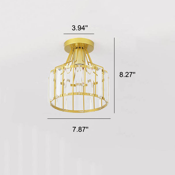 Frendorf | LustraVive Kristall-Deckenleuchte | Modernes Kuppeldesign | 1-Licht Semi-Flush Mount | Zeitlose Eleganz für Ihr Zuhause