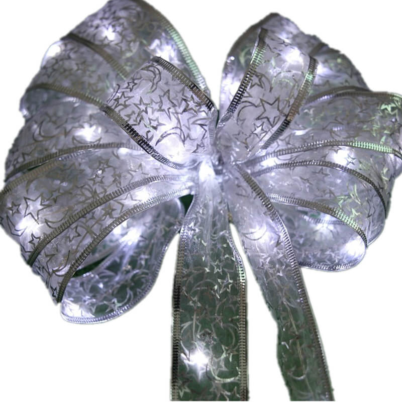 Frendorf | RibbonLustre LED Lichterkette | Weihnachtsbaum-Deko | Geschenkband-Design | Farbige & Warmweiße Beleuchtung