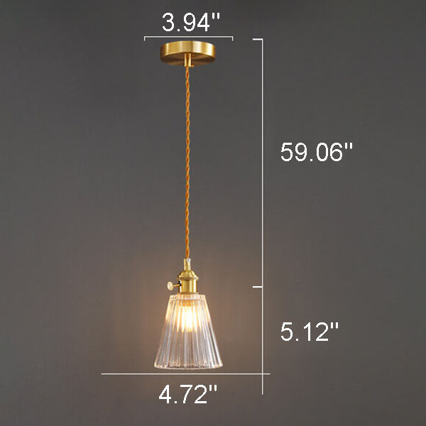 Frendorf | Bellux Glas Pendelleuchte | Modernes Glockenschirmdesign | Messingoptik | 1-flammig | Luxuriöse Beleuchtung