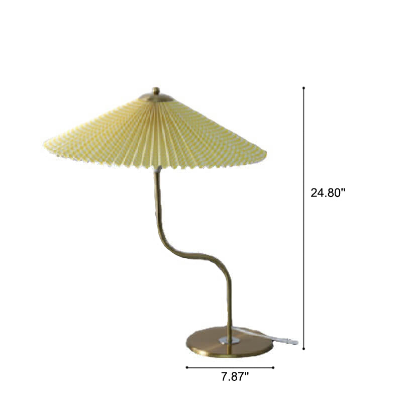Frendorf | LumiCharm Retro Tischlampe Schirm Design | Faltenschirm | Dekorative Lampe | Stimmungslicht für Zuhause