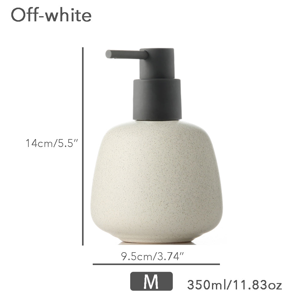 Keramischer Seifenspender, Flüssigkeitsbadflasche, einfaches Design, nachfüllbare wiederverwendbare Lotionpumpe für Badezimmer Küche, 350ml/11,83oz