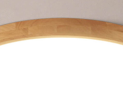 Frendorf | WoodGlow Runde LED Deckenleuchte | Ultra-Dünn | Massivholz | Skandinavisches Design für Wohnräume