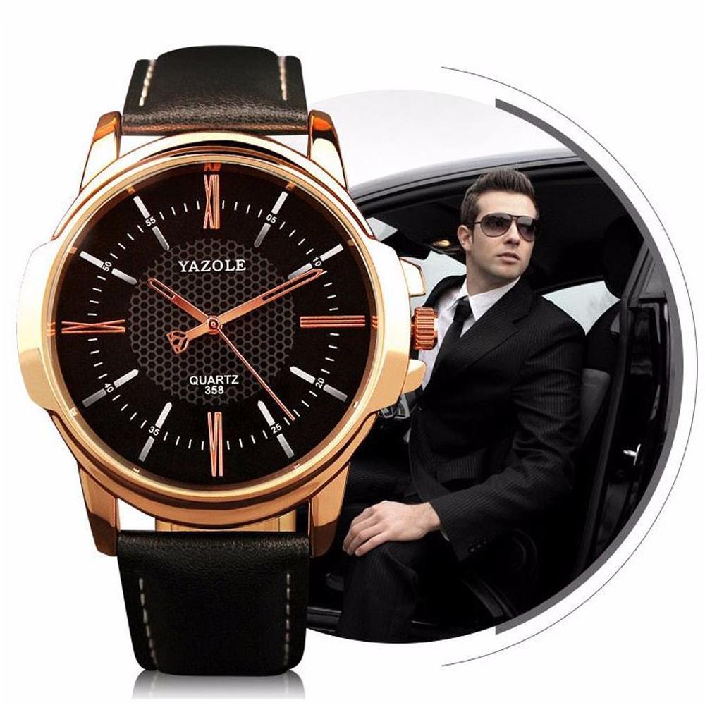 Frendorf | Uhr Herren Goldene Armbanduhr Quartz