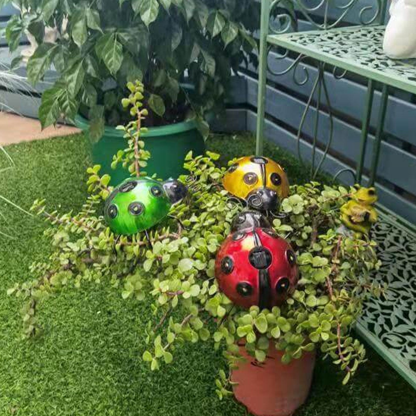 Frendorf | SolarBug LED Gartenleuchte | Marienkäfer Design | Solarbetrieben | Dekorative Rasenbeleuchtung