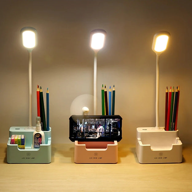 Schreibtischlampe mit Handyhalter