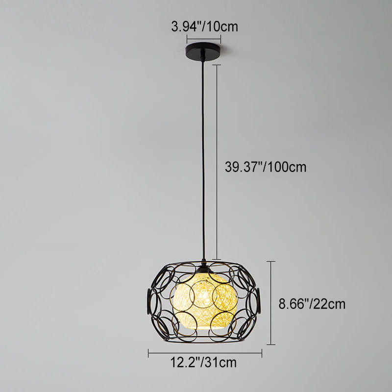 Frendorf | HempGlow Kreative Pendelleuchte aus Hanfgeflecht | Modernes Design | Einzigartiger Lichtakzent | Hängeleuchte für Zuhause