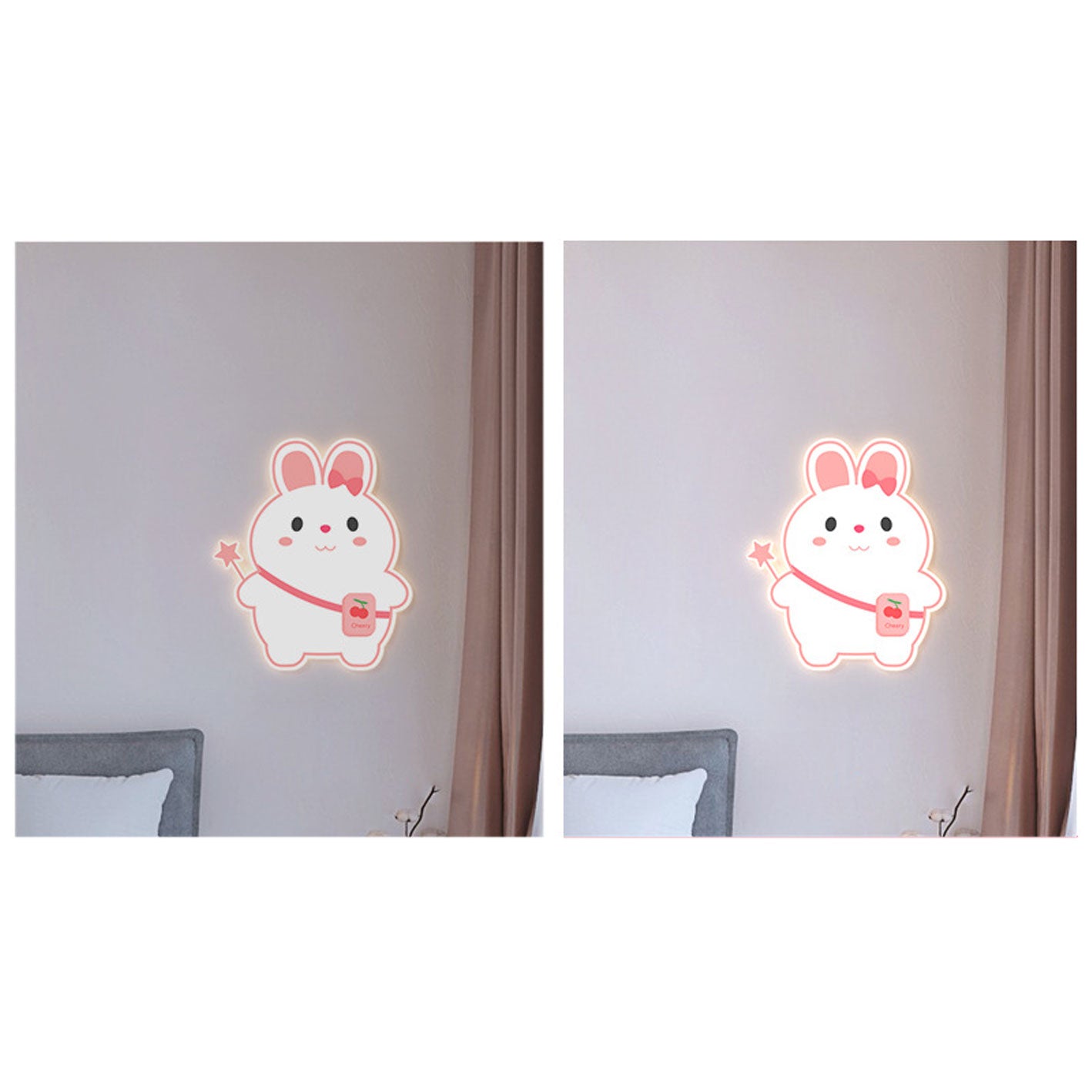 Frendorf | GlowBunny LED Kinder Wandleuchte | Kreatives Design | Einhorn & Hase | Dimmbar & Modern