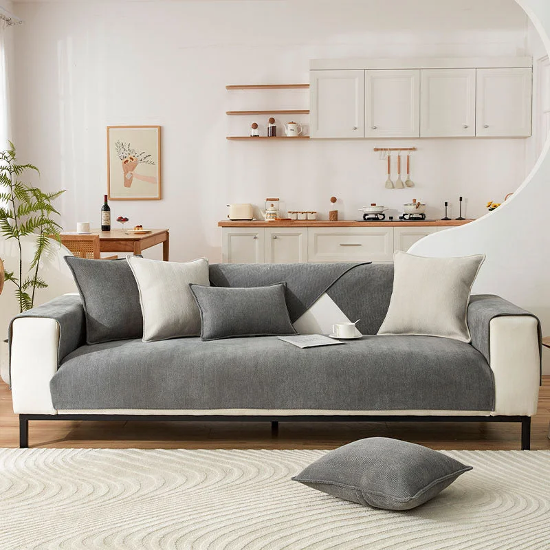 Frendorf | Fischgrät Chenille Stoff Möbel Schutz Sofa Bezug