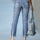 Frendorf | Comfort Stretch: Damen Slim-Fit Ripped Jeans mit ausgefransten Kanten