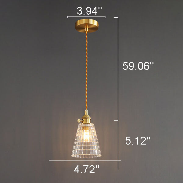 Frendorf | Bellux Glas Pendelleuchte | Modernes Glockenschirmdesign | Messingoptik | 1-flammig | Luxuriöse Beleuchtung