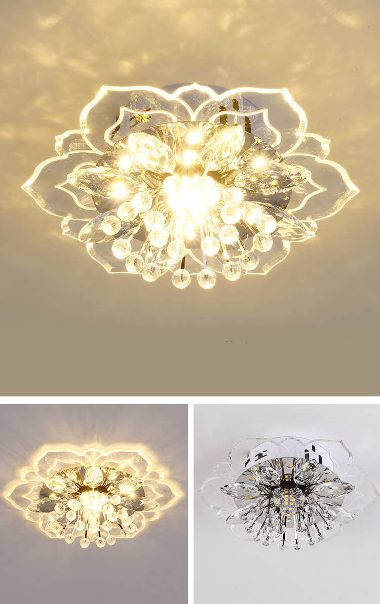 Frendorf | GlowPetal LED Kristall Deckenleuchte | Blumenförmig | Modernes Design | Energiesparend | Dekorative Beleuchtung