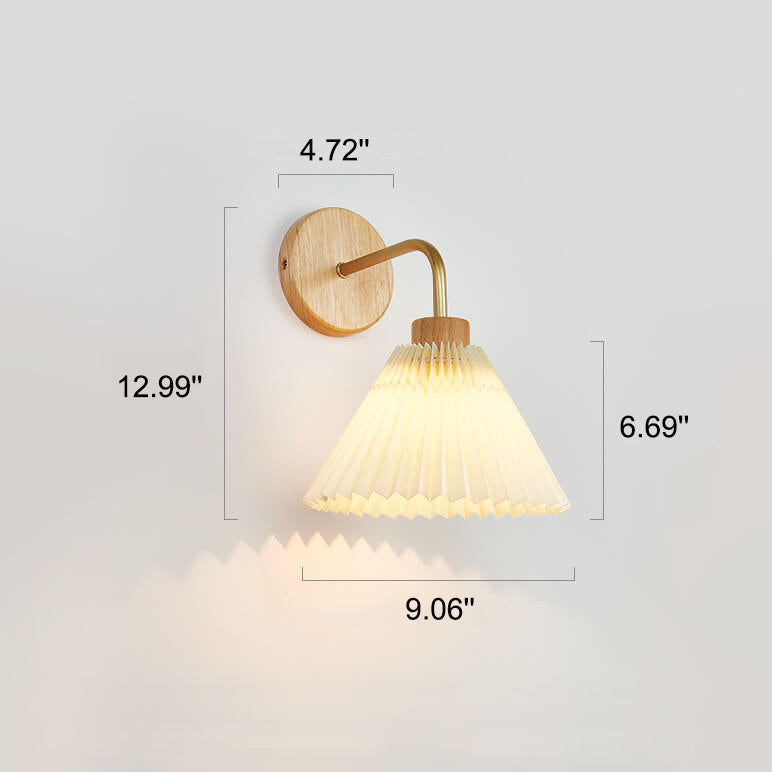 Frendorf | LumaShade Minimalistische Wandleuchte | Plissee-Schirm | Modernes Design | Dekorative Beleuchtung