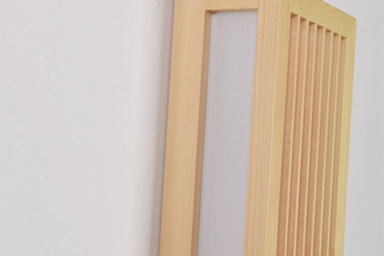 Frendorf | AuraWood Japanische Holz-Wandleuchte | Minimalistisches Design | Natürliche Eleganz | Dimmbares Licht