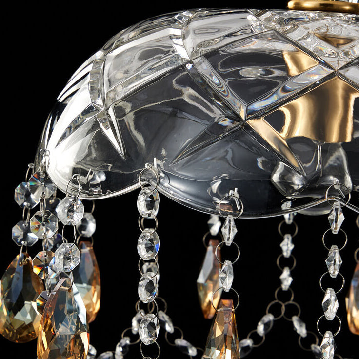 Frendorf | CrystalVive Pendelleuchte | Luxus Kristallkuppel | Moderne 1-Licht Hängelampe | Elegante Beleuchtung für Zuhause