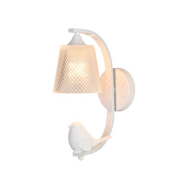 Frendorf | Avioria Wandlampe mit Glasschirm & Deko-Vogel | Modernes Design | Stimmungsvolles Licht für Zuhause