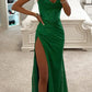 Frendorf | Romantisches Maxikleid mit Pailletten, Wasserfallausschnitt, Korsett und Schlitz