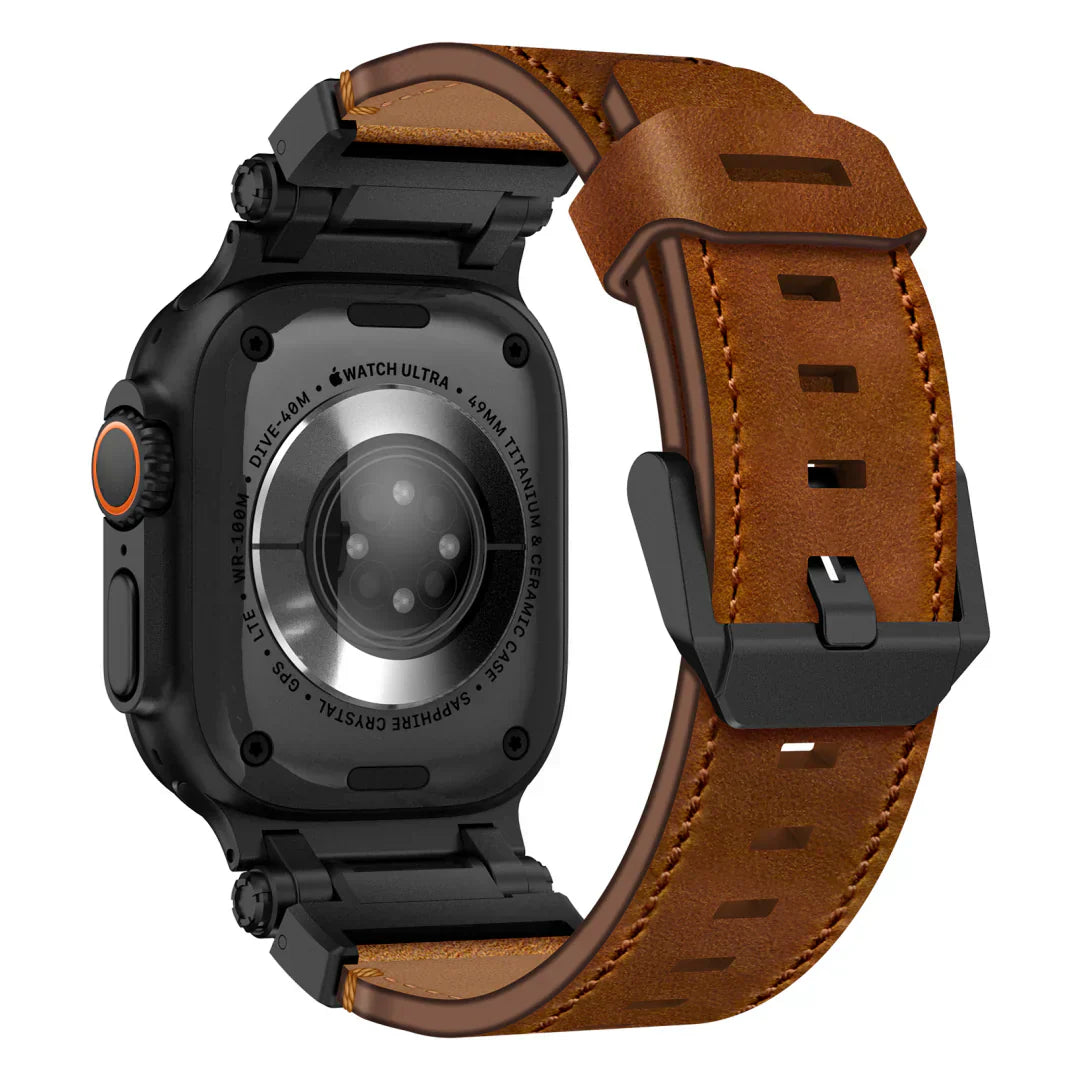 Frendorf | Neues Titan-Metallkopf-Lederarmband für die Apple Watch