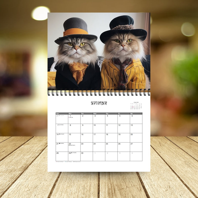 Frendorf | 2025 Stilvolle Katzen Kalender/Geschenk Für Katzenliebhaber