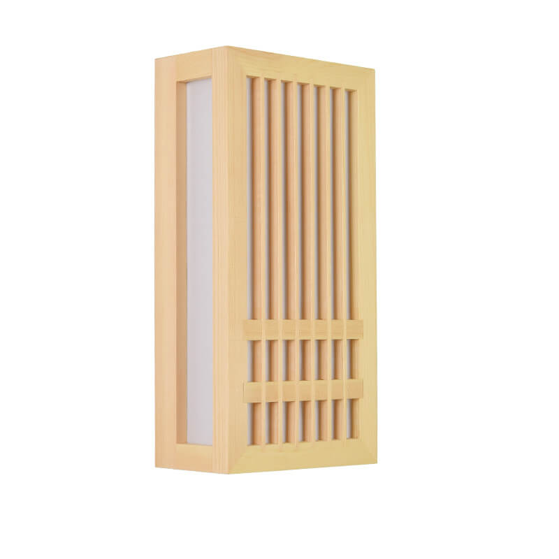 Frendorf | ZenWood Minimalist Japanische Wandlampe | Rechteckiges Design | LED 1-Licht | Warmes und Weißes Licht | Deko für Zuhause