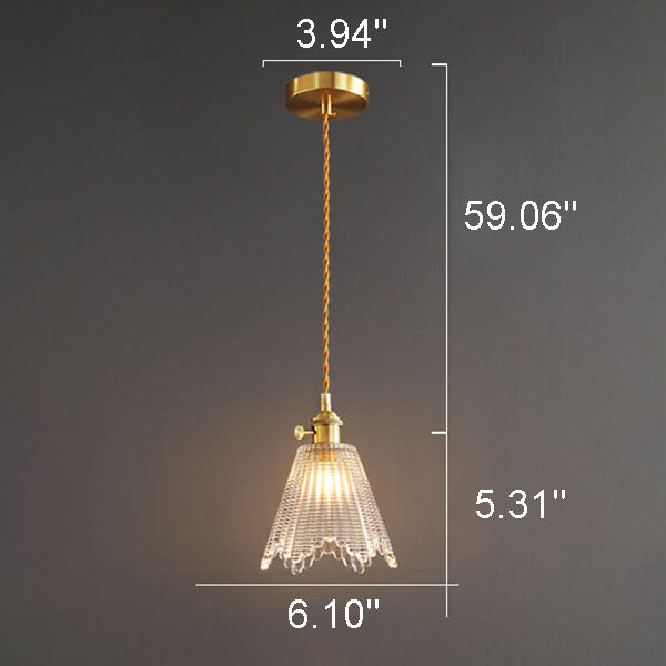 Frendorf | Bellux Glas Pendelleuchte | Modernes Glockenschirmdesign | Messingoptik | 1-flammig | Luxuriöse Beleuchtung