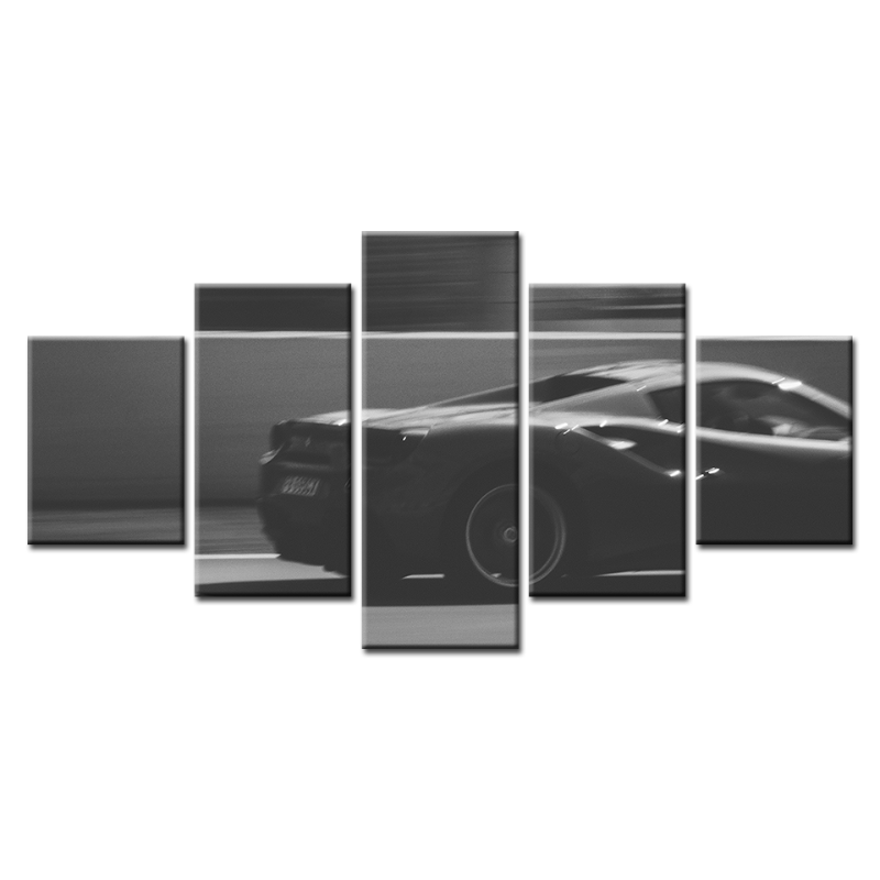 Pieces - Blurry - Schwarz & Weiß Ca5 r - Leinwand Wandkunst Malerei