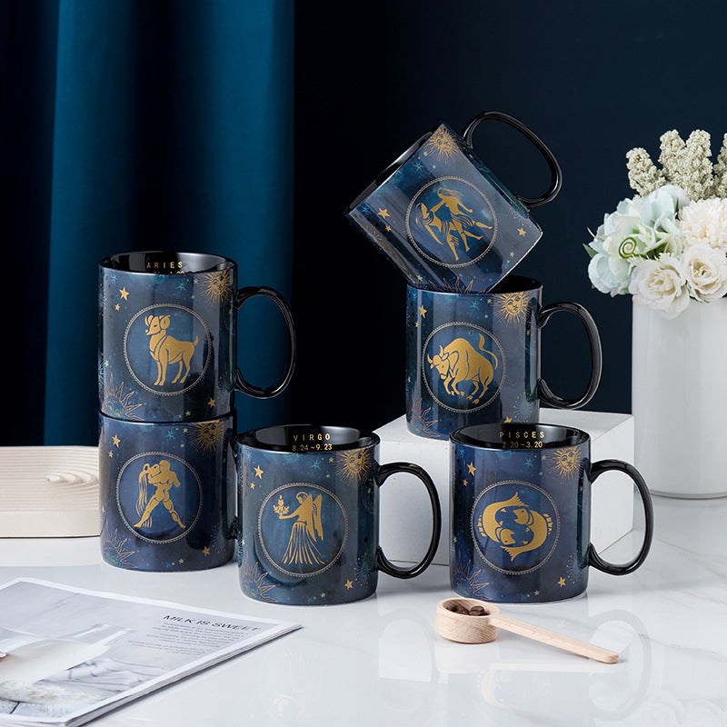 Frendorf | 12 Sternzeichen Tasse Kobaltblau Keramische Kaffeetasse