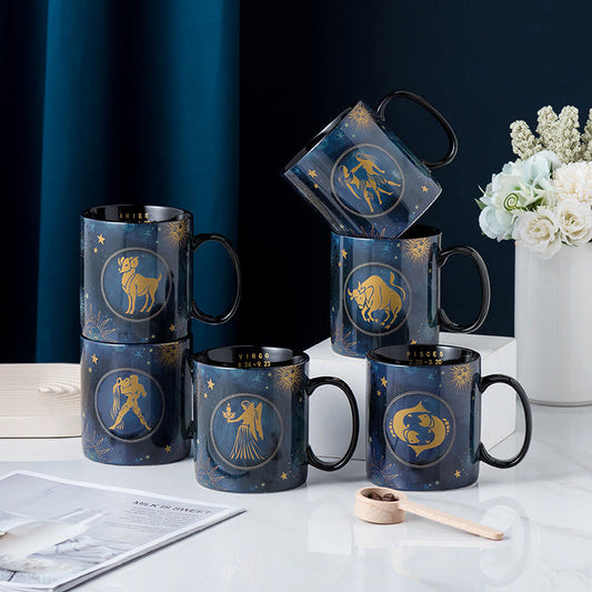 Frendorf | 12 Sternzeichen Tasse Kobaltblau Keramische Kaffeetasse