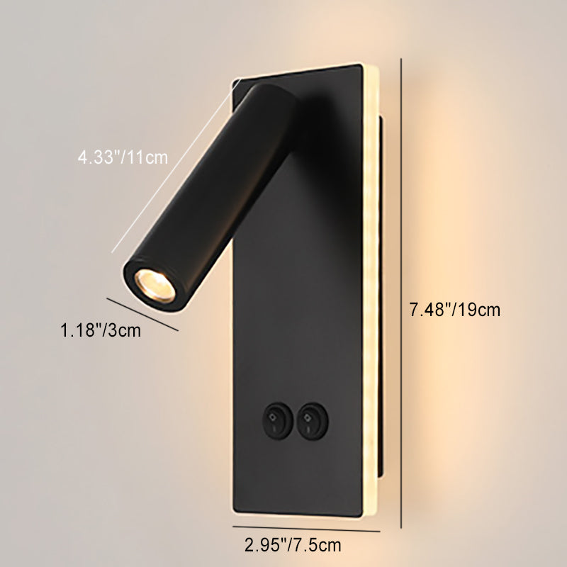 Moderne Minimalistische Rechteckige Runde Eisen Aluminium LED Wandlampe Für Schlafzimmer