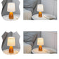 Skandinavische Retro-Tischlampe mit plissiertem Schirm und Glassockel