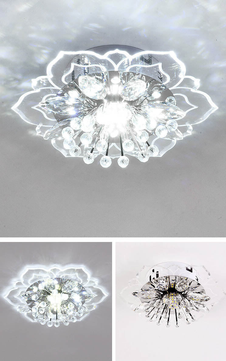 Frendorf | GlowPetal LED Kristall Deckenleuchte | Blumenförmig | Modernes Design | Energiesparend | Dekorative Beleuchtung