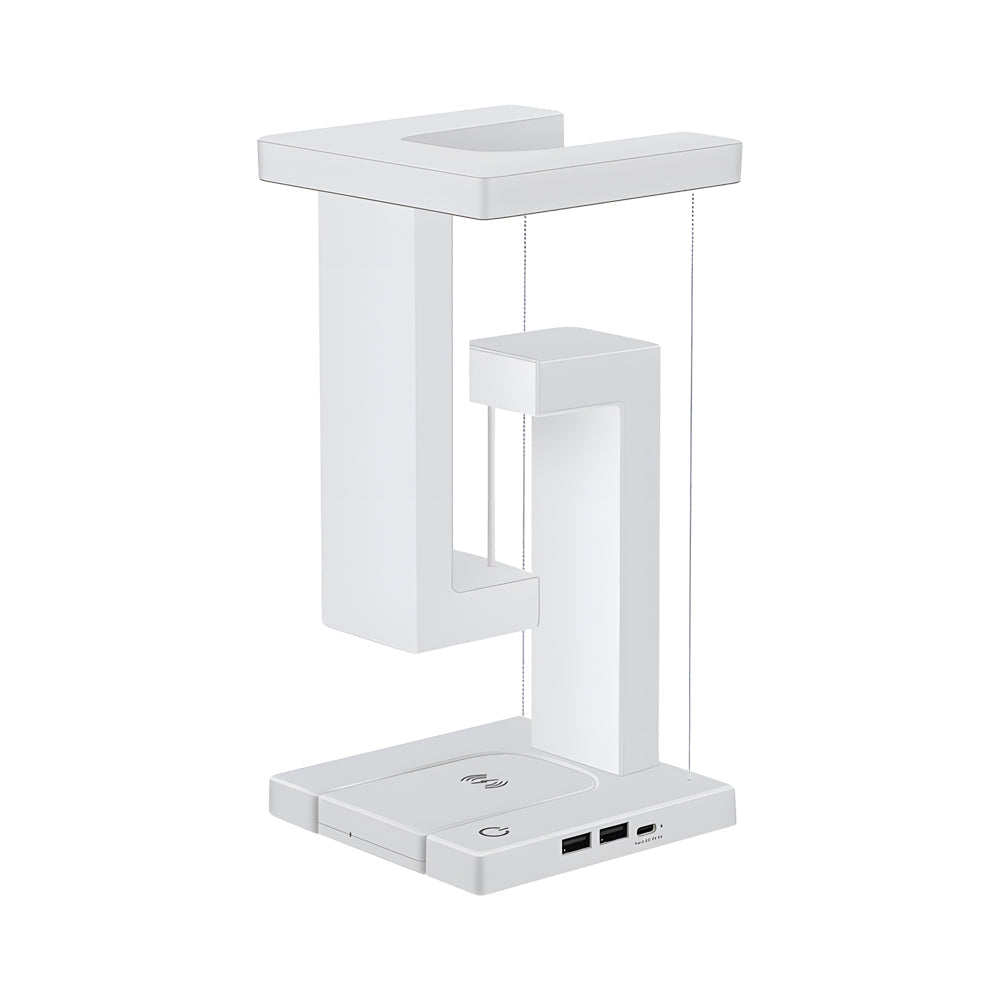 Schwebende Anti-Gravity Tischlampe mit kabelloser Aufladung und LED-Beleuchtung | GravityGlow