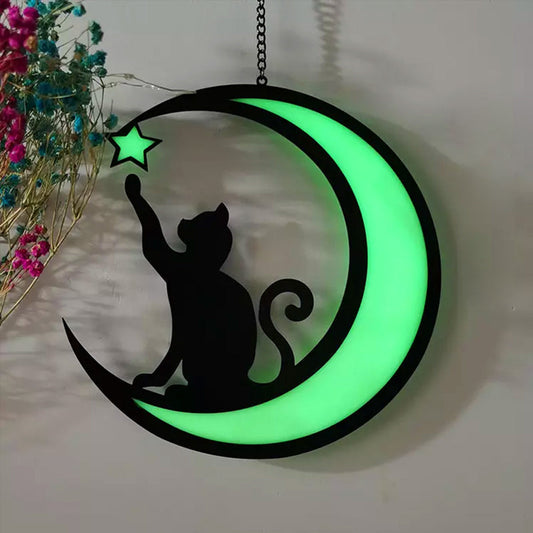 Frendorf | MysticPaws Katze & Halbmondenlampe – Magisches Stimmungslicht für eine Gemütliche Einrichtung