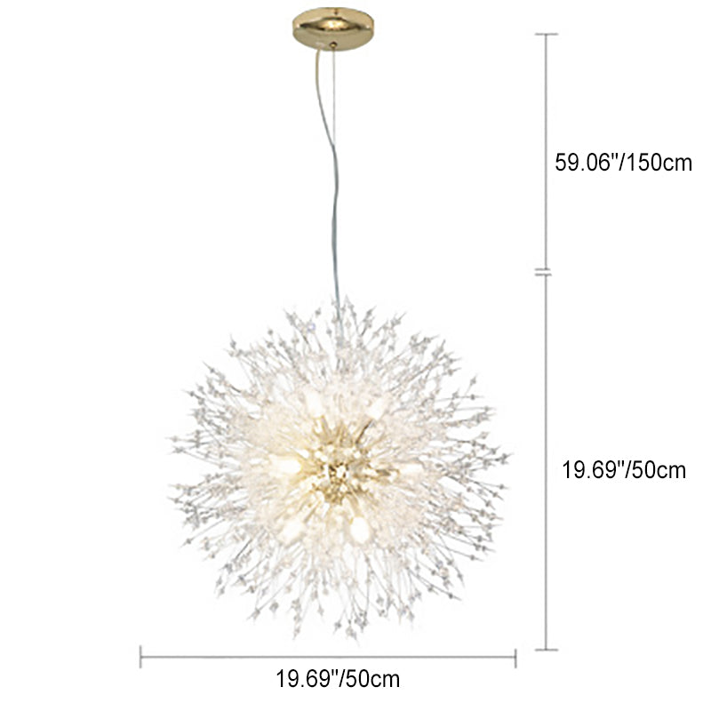 Zeitgenössische kreative Hardware Kristallperlen dekorieren Löwenzahn-Design 8/9/12-Licht Kronleuchter für das Wohnzimmer