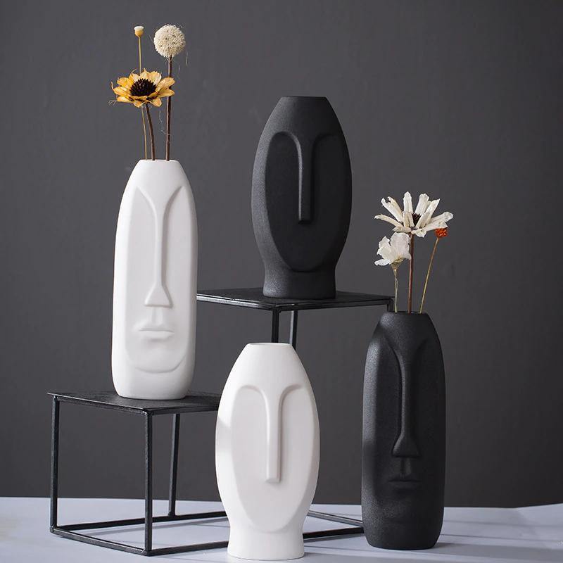 Frendorf | VaseMuse Abstrakte Keramikvase mit Gesichtsdesign | Modernes Deko-Highlight | Zeitlos & Elegant